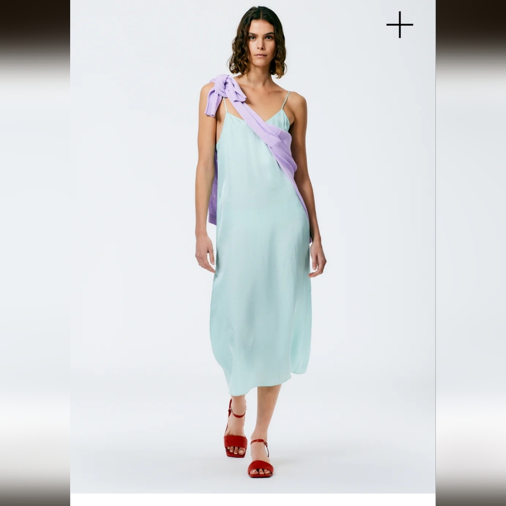 Tibi Mint Slip Midi Dress
